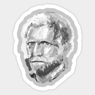 Van Gogh Black and White Sticker